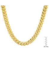 Steeltime Men's 18k gold Plated Stainless Steel 24" Miami Cuban Link Chain with 12mm Box Clasp Necklaces