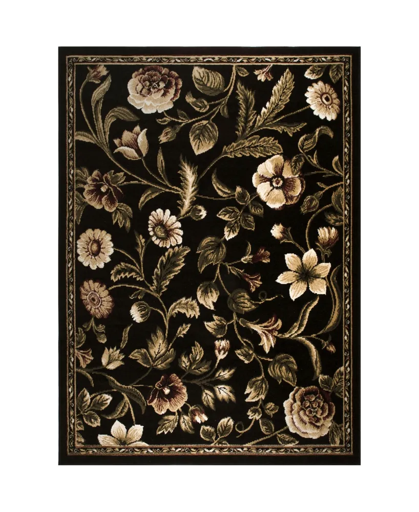 Global Rug Designs Vision VIS01 Black 5'2" x 7'2" Area Rug