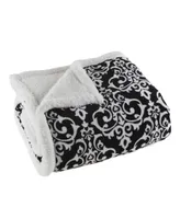 Baldwin Damask Fleece Sherpa Throw, 50" x 60"