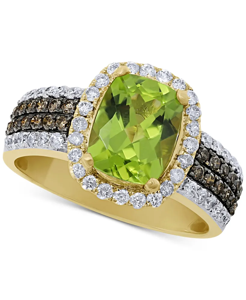 Peridot (2-5/8 ct. t.w.) & Diamond (5/8 ct. t.w.) Statement Ring in 14k Gold