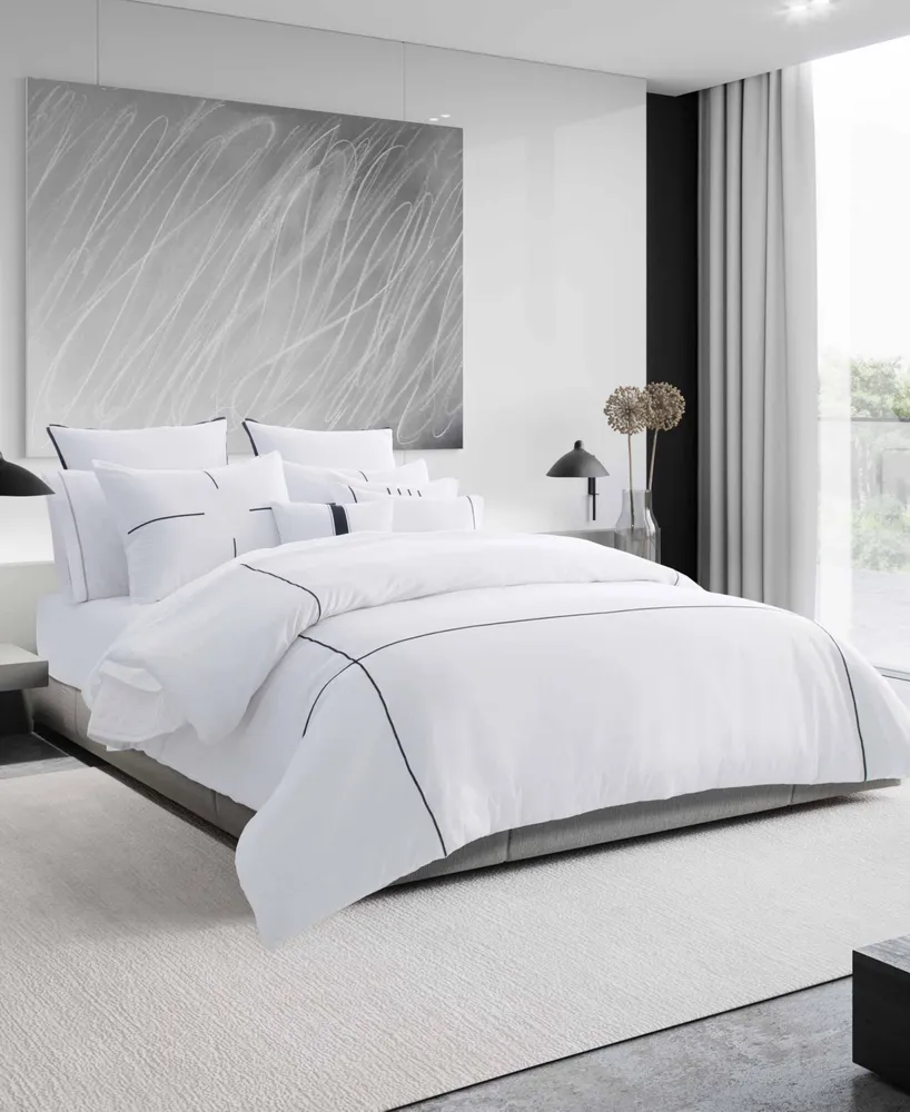 Vera Wang Zig Zag Cotton Sateen 3 Piece Duvet Cover Set