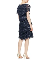 Sl Fashions Polka-Dot Tiered Shift Dress