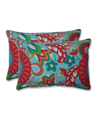 Pillow Perfect Printed Indoor/Outdoor 2-Pack Decorative Pillow, 12" x 18"