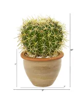 Nearly Natural 10" Cactus Artificial Plant in Decorative Ceramic Planter
