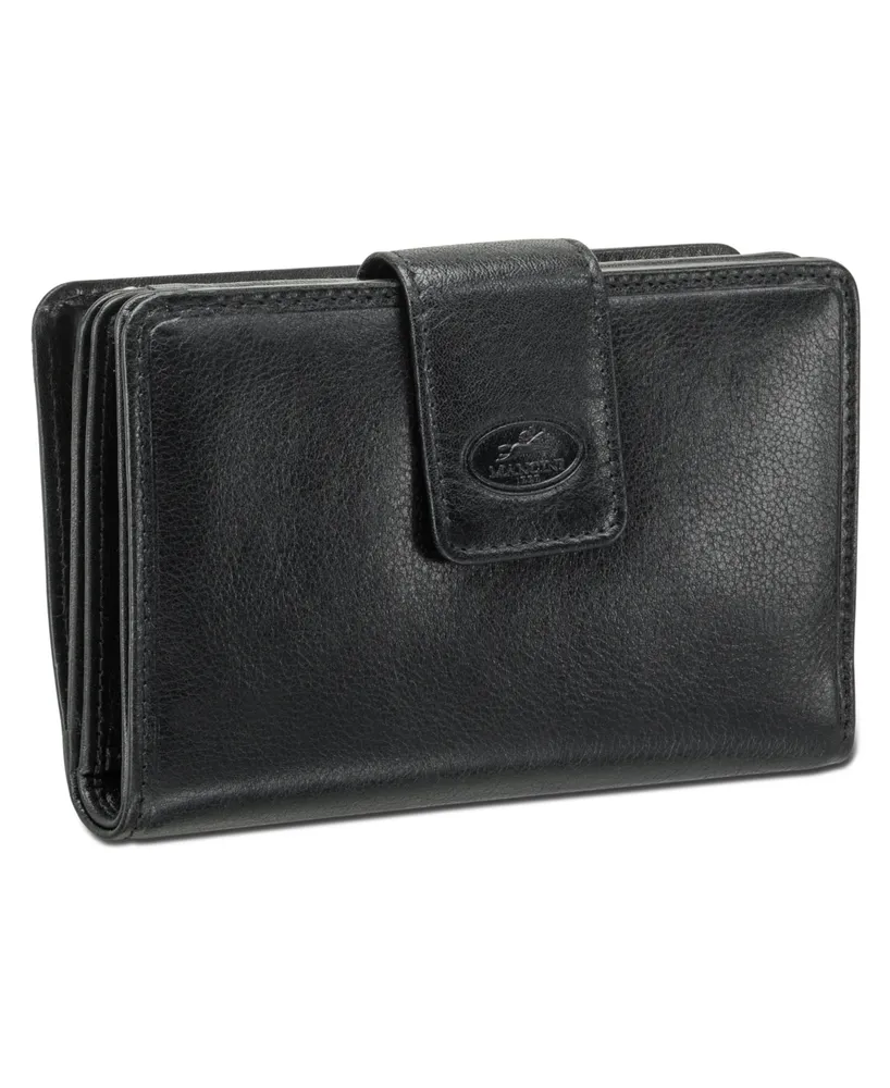 Mancini Equestrian-2 Collection Rfid Secure Medium Clutch Wallet