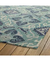 Kaleen Weathered WTR03-91 Teal 5' x 7'6" Outdoor Area Rug