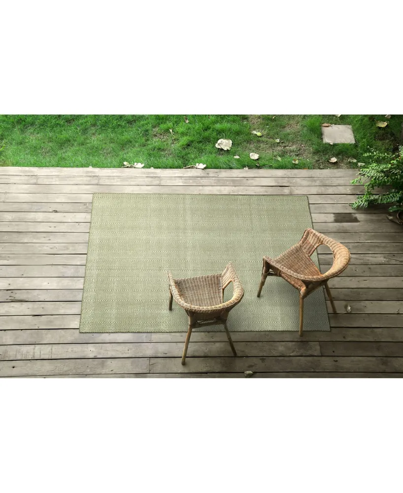 Kaleen Ziggy ZIG01-23 Olive 5' x 7'6" Outdoor Area Rug