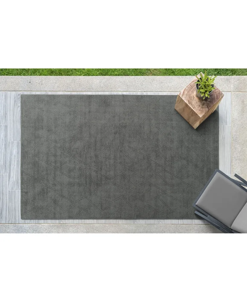 Kaleen Minkah MKH04-38 Charcoal 5' x 7' Outdoor Area Rug