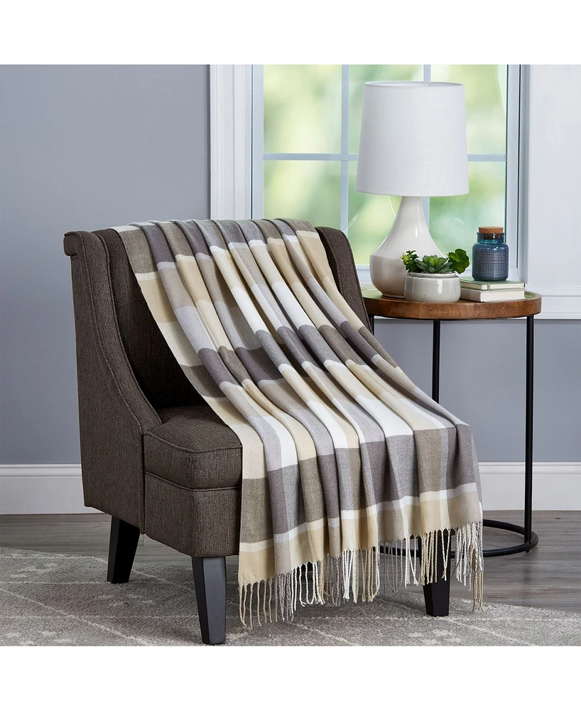 Baldwin Plaid Fringed Throw, 60" x 70"