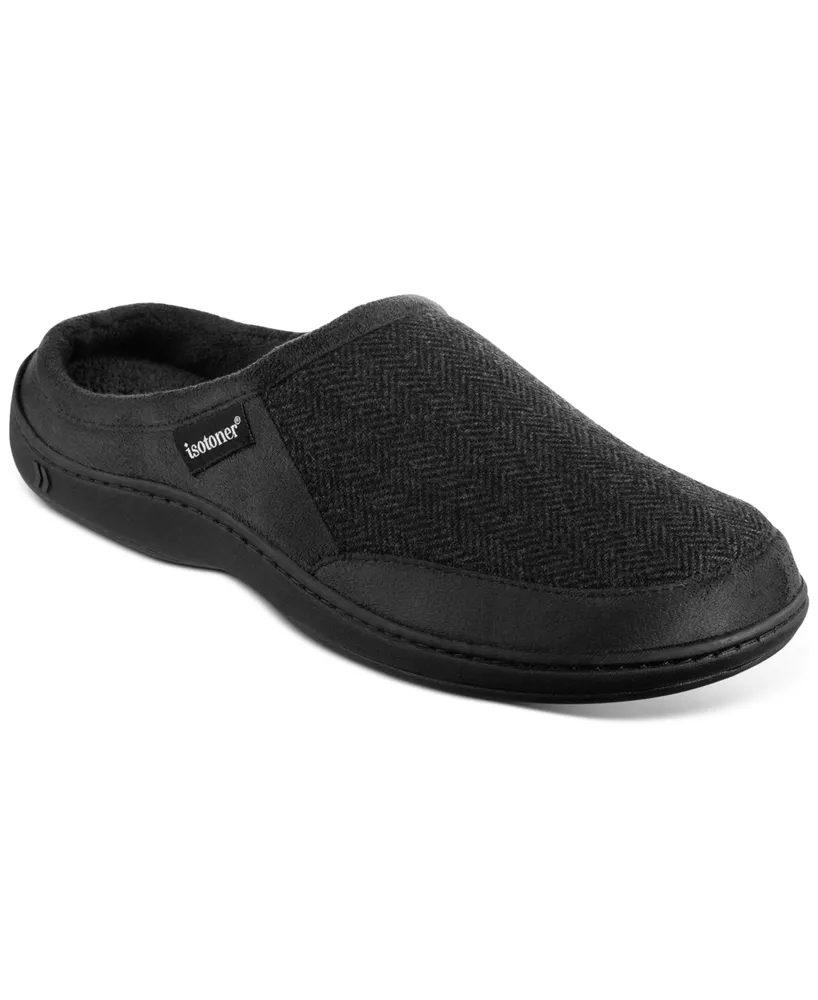 Isotoner Men's Herringbone Logan Hoodback Slipper