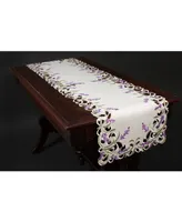 Xia Home Fashions Lavender Lace Embroidered Cutwork Table Runner