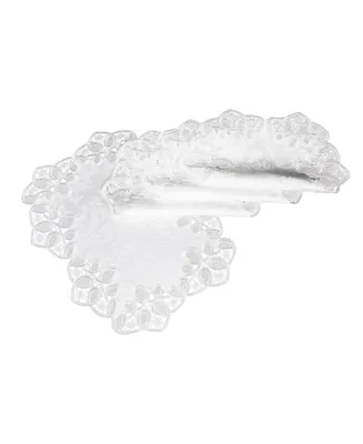 Xia Home Fashions Antebella Lace Embroidered Cutwork Placemats, 13" x 19", Set of 4