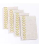 Manor Luxe Cute Leaves Crewel Embroidered Napkins 20" x 20", Set of 4