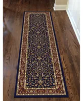 Closeout! Km Home //Navy Navelli Blue 2'2" x 8' Runner Rug