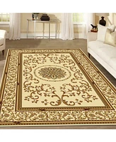 Closeout! Km Home 1419/1311/Ivory Navelli Ivory 5'5" x 8'3" Area Rug