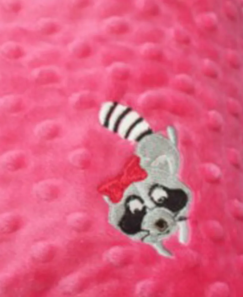Lil' Cub Hub Minky Baby Girl Blanket With Embroidered Raccoon