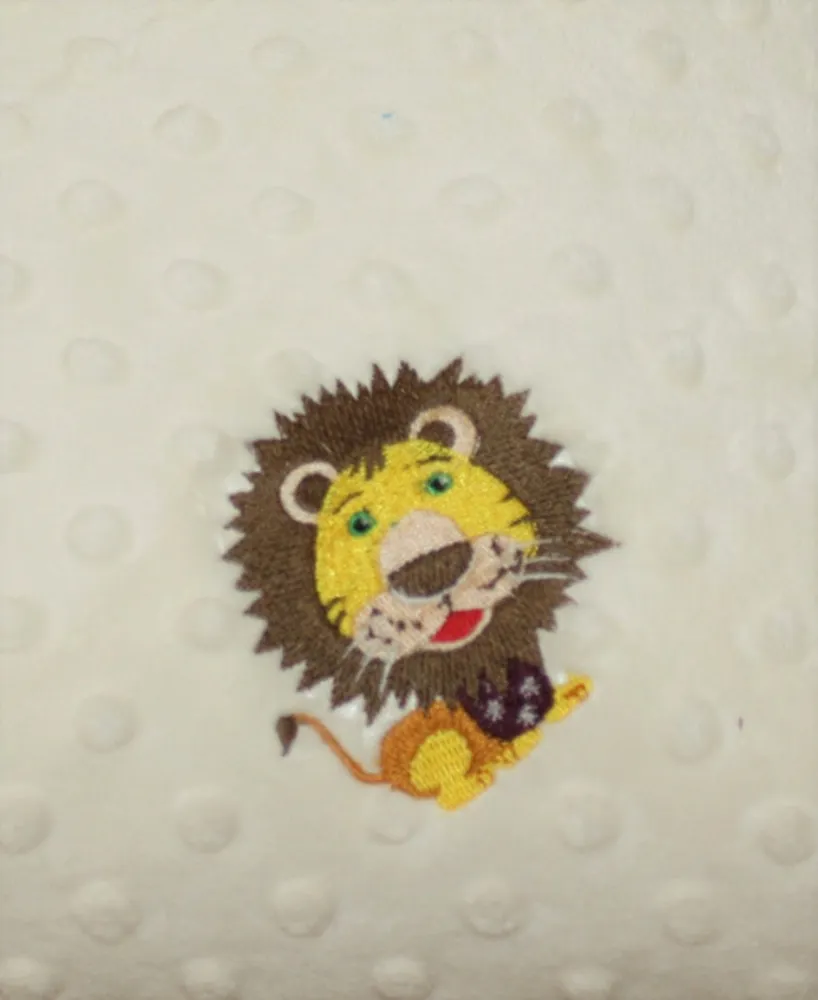 Lil' Cub Hub Minky Baby Boy Girl Blanket With Embroidered Lion