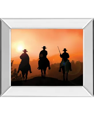 Classy Art Horse Riders by Jtanki Mirror Framed Print Wall Art - 22" x 26"