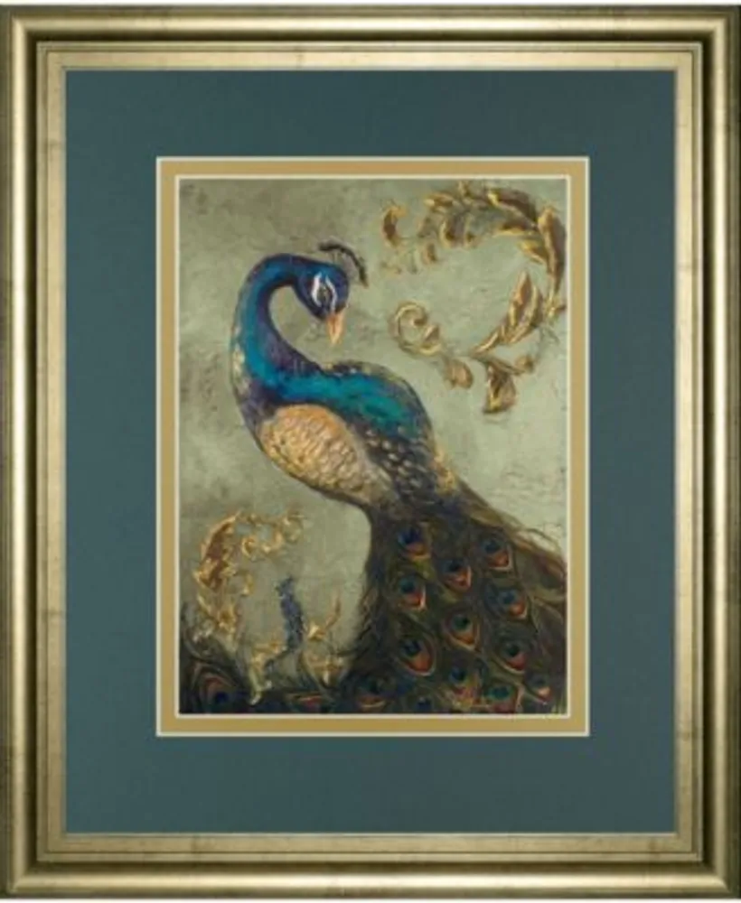 Classy Art Peacock On Sage By Tiffany Hakimipour Framed Print Wall Art Collection