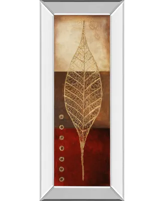 Classy Art Fossil Leaves Il by Patricia Pinto Mirror Framed Print Wall Art - 18" x 42"