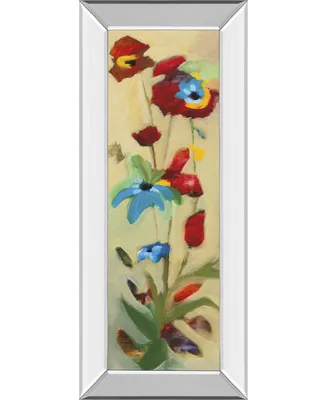 Classy Art Wildflower Il by Jennifer Zybala Mirror Framed Print Wall Art - 18" x 42"
