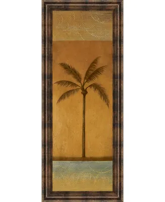 Classy Art Golden Palm I by Jordan Grey Framed Print Wall Art - 18" x 42"