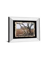 Classy Art Cheetah Mirror Framed Print Wall Art - 22" x 26"