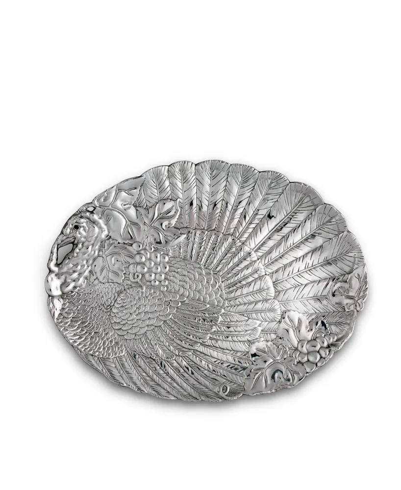 Arthur Court Designs Aluminum Harvest Turkey Oval Platter