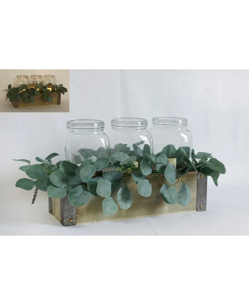 Tx Usa Corporation Wood Metal Greenery Centerpiece