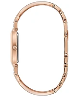 Bulova Women's Diamond-Accent Rose Gold-Tone Stainless Steel Bangle Bracelet Watch 18x33mm