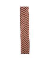 Northlight Pack of 12 Dazzling Red and White Chevron Wired Christmas Craft Ribbon Spools - 2.5" x 120 Yards Total