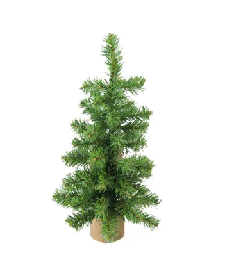 Northlight 12" Alpine Artificial Christmas Tree With Wood Base Table Top Decoration - Unlit