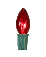 Northlight Pack of 25 Transparent Red C9 Christmas Replacement Bulbs