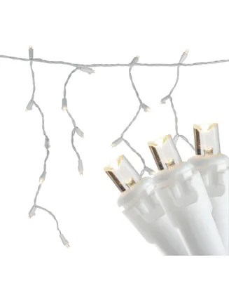 Northlight Set of 100 Warm White Led Wide Angle Icicle Christmas Lights - White Wire