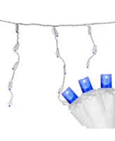 Northlight Set of 100 Blue Led Wide Angle Icicle Christmas Lights - White Wire
