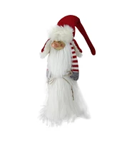 Northlight 24" Traditional Christmas Slim Santa Gnome with White Fur Suit and Red Hat