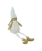 Northlight 16" Sitting Girl with Hat Scarf and Dangling Legs Tabletop Decoration