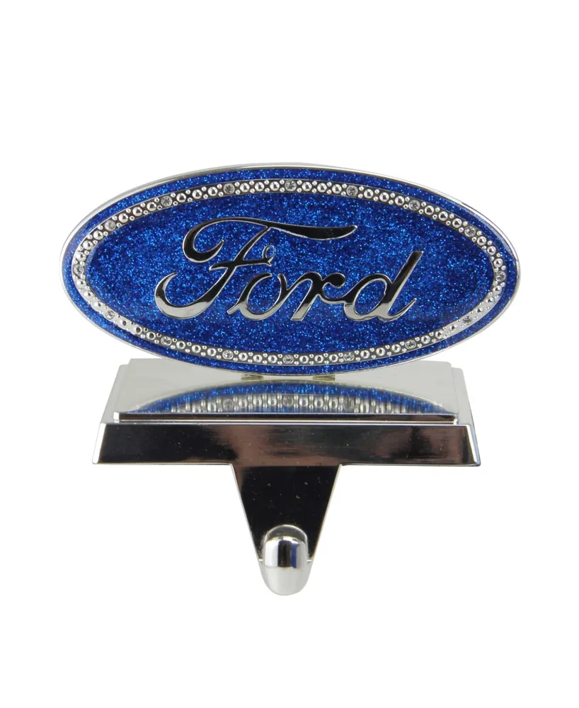 Northlight 5" Iconic "Ford" Logo Silver Plated Weighted Christmas Stocking Holder