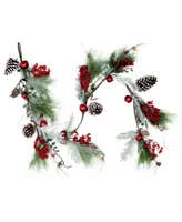 Northlight 70" Bells Berries and Pine Cones Frosted and Frocked Artificial Christmas Garland