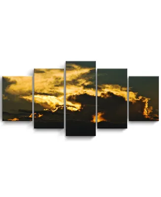 Ready2HangArt Cloudescape Ii 5 Piece Wrapped Canvas Coastal Wall Art Set, 30" x 60"