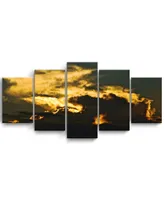 Ready2HangArt Cloudescape Ii 5 Piece Wrapped Canvas Coastal Wall Art Set, 30" x 60"