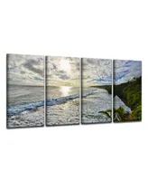 Ready2HangArt Island Escape 4 Piece Wrapped Canvas Coastal Wall Art Set, 24" x 48"