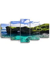 Ready2HangArt Seaglass Ii 5 Piece Wrapped Canvas Coastal Wall Art Set, 30" x 60"