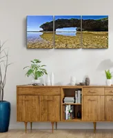 Ready2HangArt Aqua Rocks Ii 3 Piece Wrapped Canvas Coastal Wall Art Set, 20" x 48"