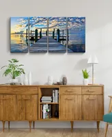 Ready2HangArt Key Largo 4 Piece Wrapped Canvas Coastal Wall Art Set, 24" x 48"