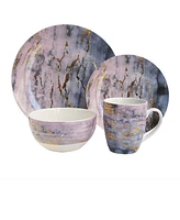 American Atelier Marble Gold 16Pc Dinnerware Set
