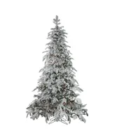 Northlight 7.5' Pre-Lit Flocked Whistler Noble Fir Artificial Christmas Tree - Clear Lights