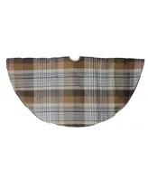 Northlight 48" Brown Plaid Rustic Woodland Christmas Tree Skirt with Gold Trim