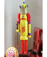 Northlight 14" Decorative Yellow and Red Sugar Daddy King Wooden Christmas Nutcracker Figure