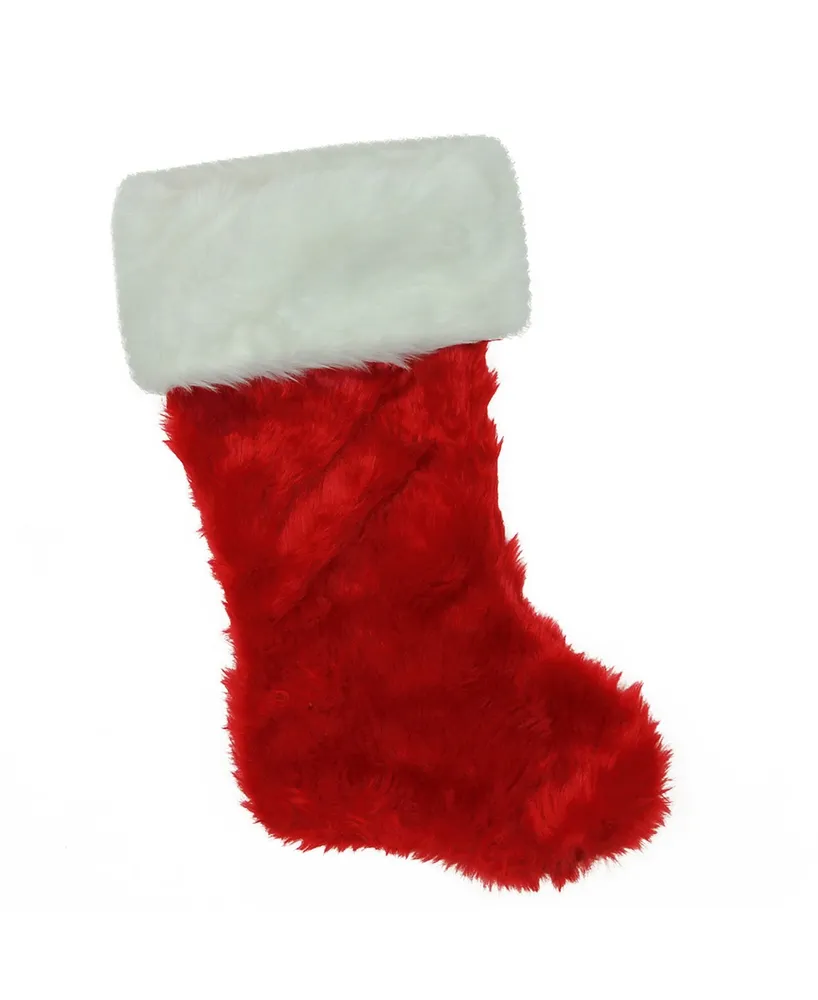 Northlight 20" Traditional Red with White Cuff Extra Plush Christmas Stocking